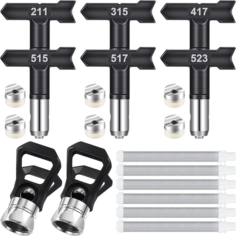 

14Pcs Paint Nozzle Head With Airless Paint Gun Sprayer Tip Guard Or Airless Spraying Machine Parts