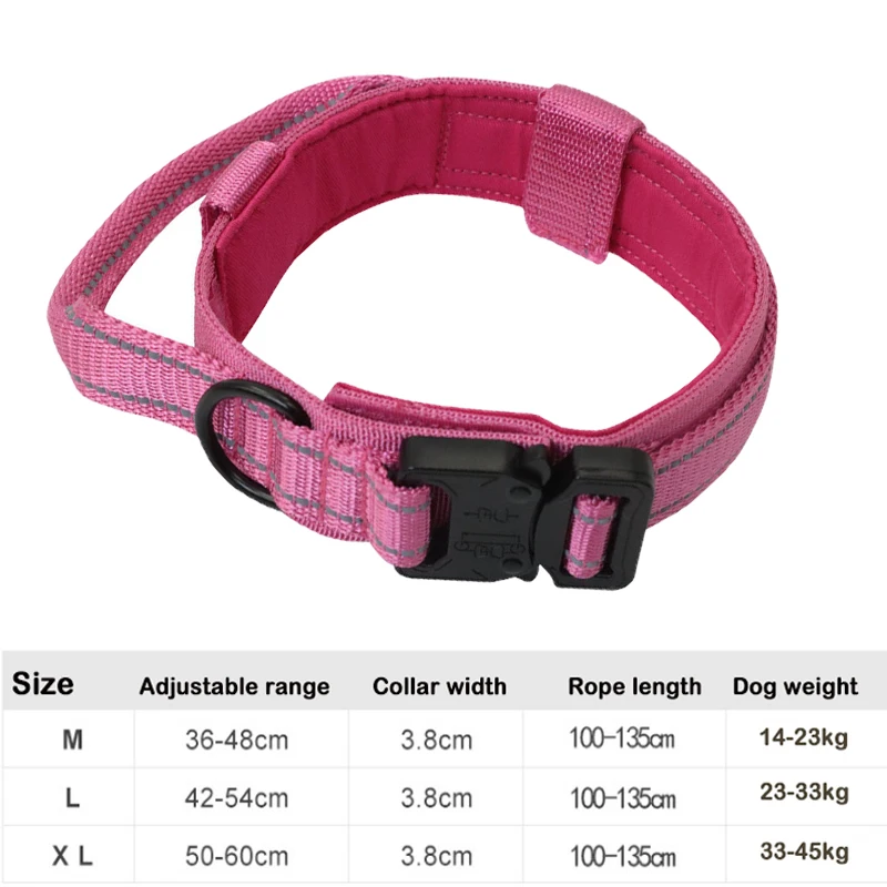 Durable Tactical Dog Collar Adjustable Personality Military Pet Collar Medium Large Dog German Shepherd Training Accessories 