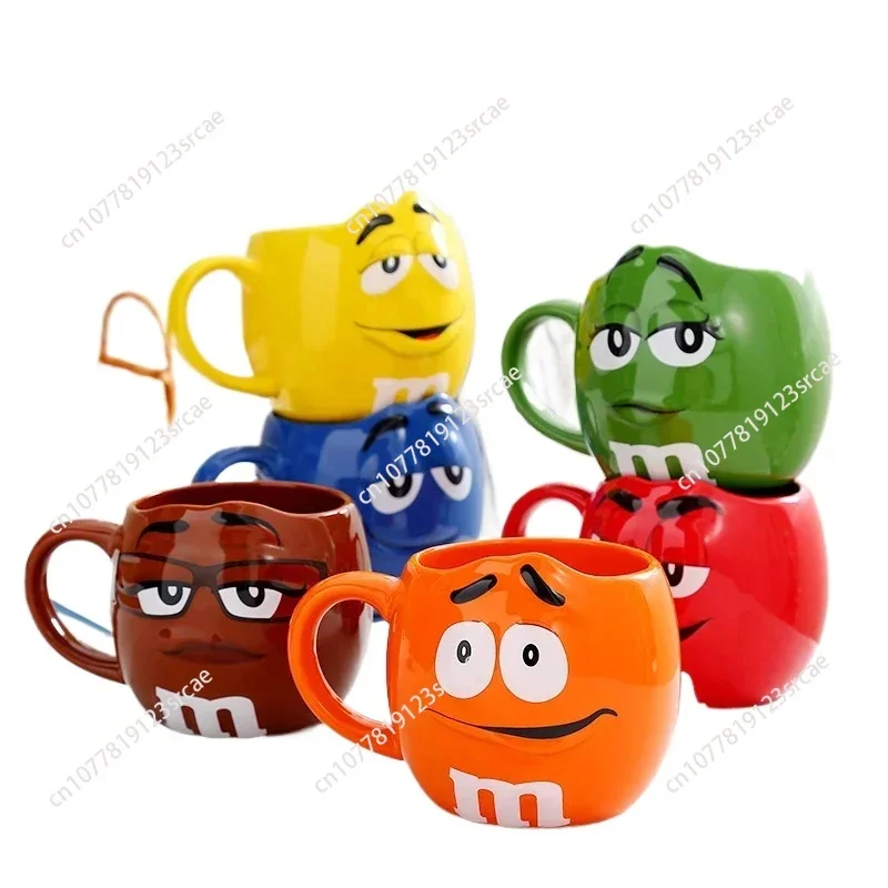 Cartoon Mug Couple Creative Ceramic Mug Breakfast Milk Coffee Large Capacity Household Drinking Cup With Handle