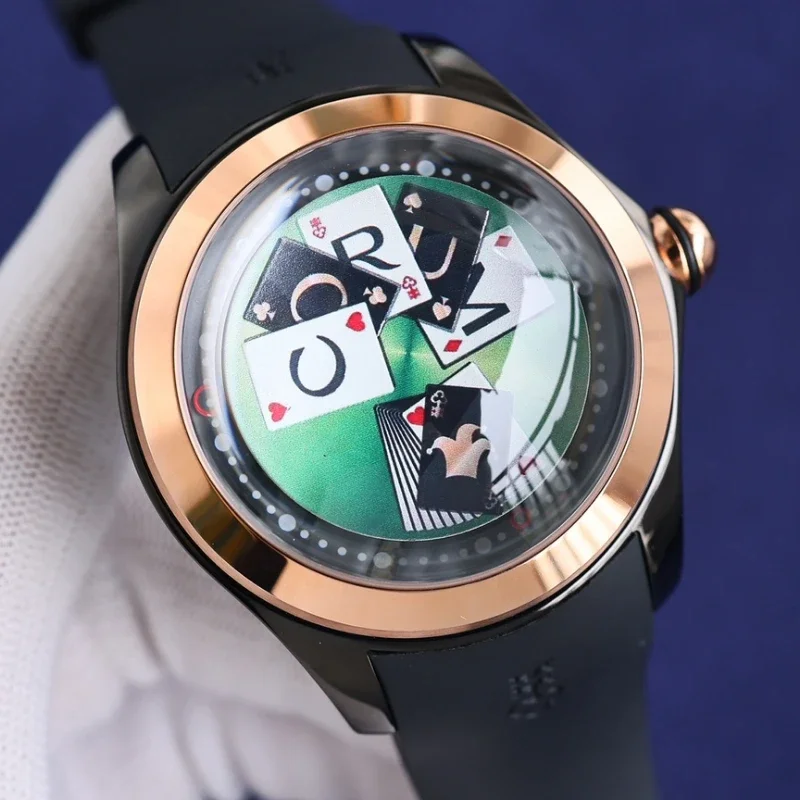 Bubble Series 47mm Floating Tourbillon Mechanical Watch Fashion Waterproof Playing Card Series