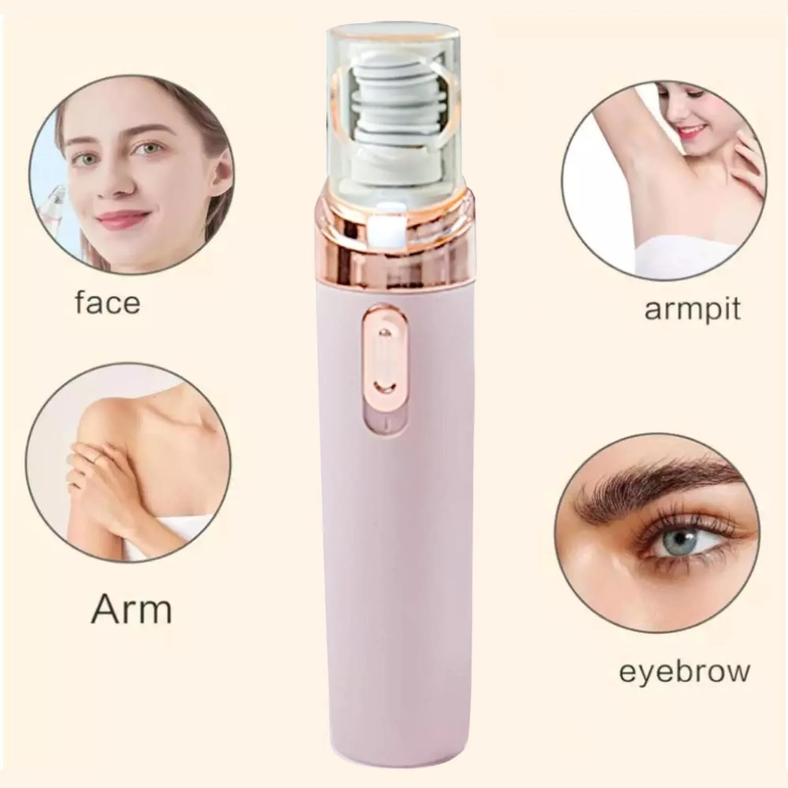 2-in-1 Painless Womens Hair Remover Handheld Electric Skin Hair Remover for Private Parts Shaving Removal
