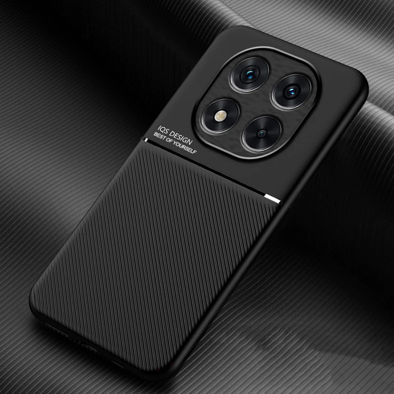 PU Leather Magnetic Car Holder Soft Matte Protective Case with Full Camera Coverage and Bumper Protection