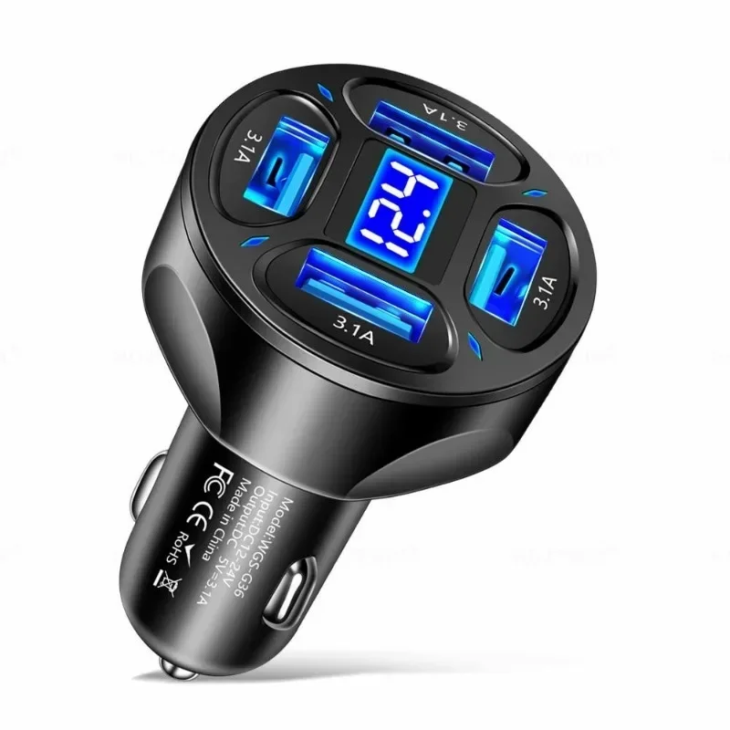 4 Ports USB Car Phone Charger Adapter