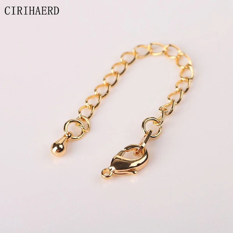 Wholesale Real Gold Plated Lobster Clasp DIY Necklace Jewellery Making  Supplies Crafts Materials Jewelry Connectors Loose Buckle