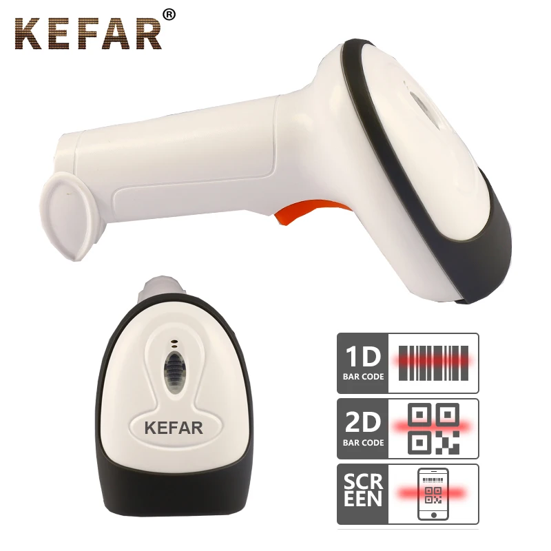 2D Wired Wireless Barcode Scanner Automatic Barcode Mode Handheld Bluetooth Scanner PDF417 DataMatrix OR Barcode Reader