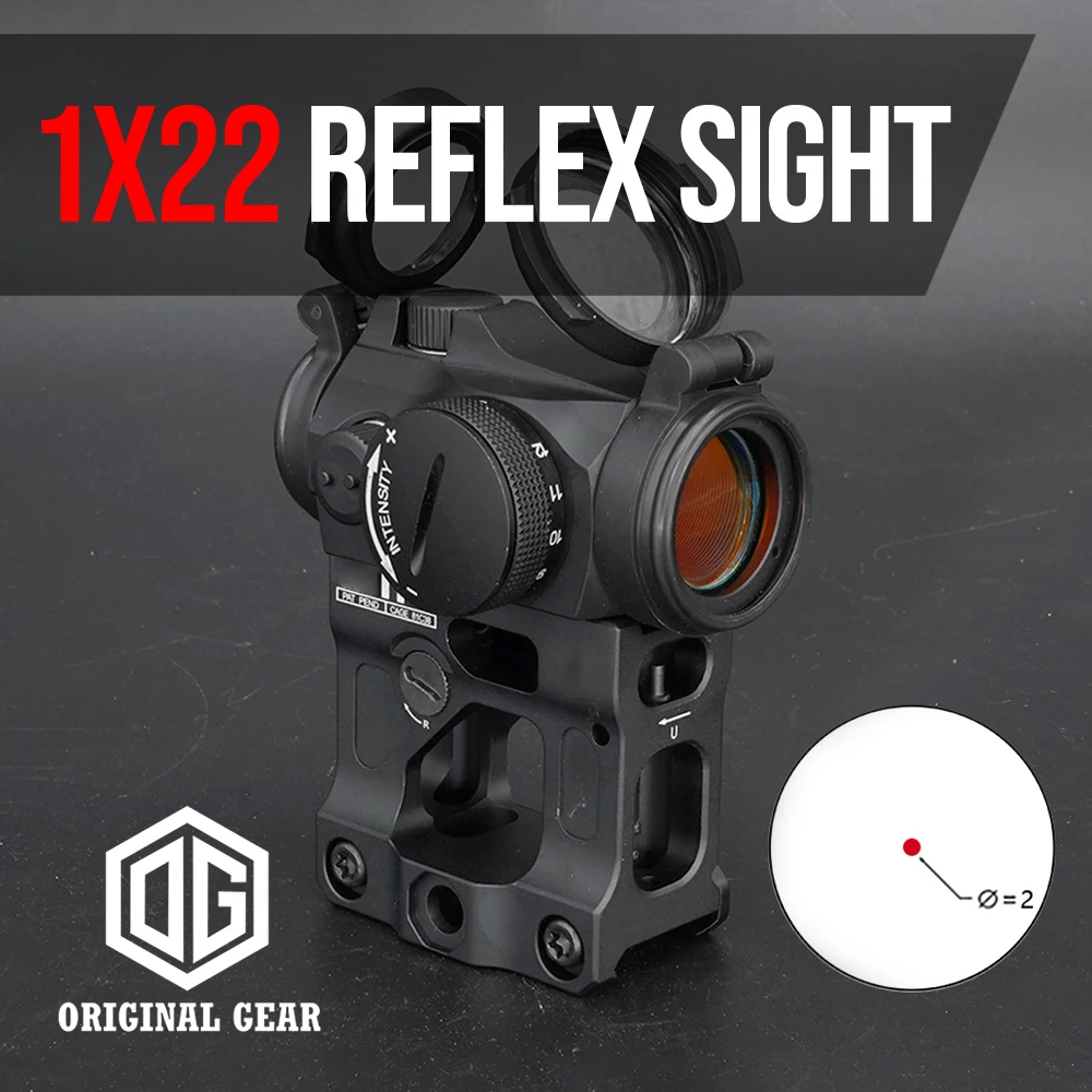 Red Dot Sight Rifle Scope New Version 1X22 Red Dot Reflex Optic Sight For Hunting Airsoft Rifle With 1.54 1.93 2.26 Inch Mount Full Original Markings