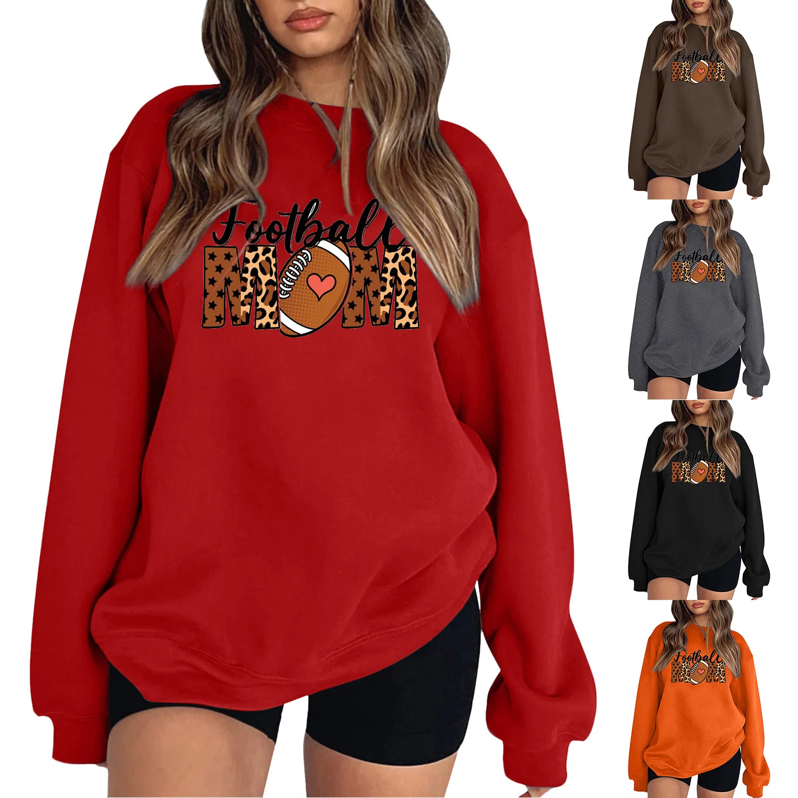 

Oversized Sweatshirt For Women Baseball Printed Long Sleeve Crewneck Casual Tracksuit daily shirt women Clothes Autumn Spring