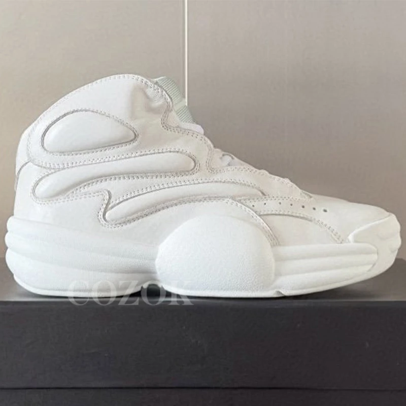 

Early Autumn New Ladies High Top Loafers Genuine Leather Upper Basketball Sneakers Anti-Odor Thick Bottom Lovers Casual Shoes