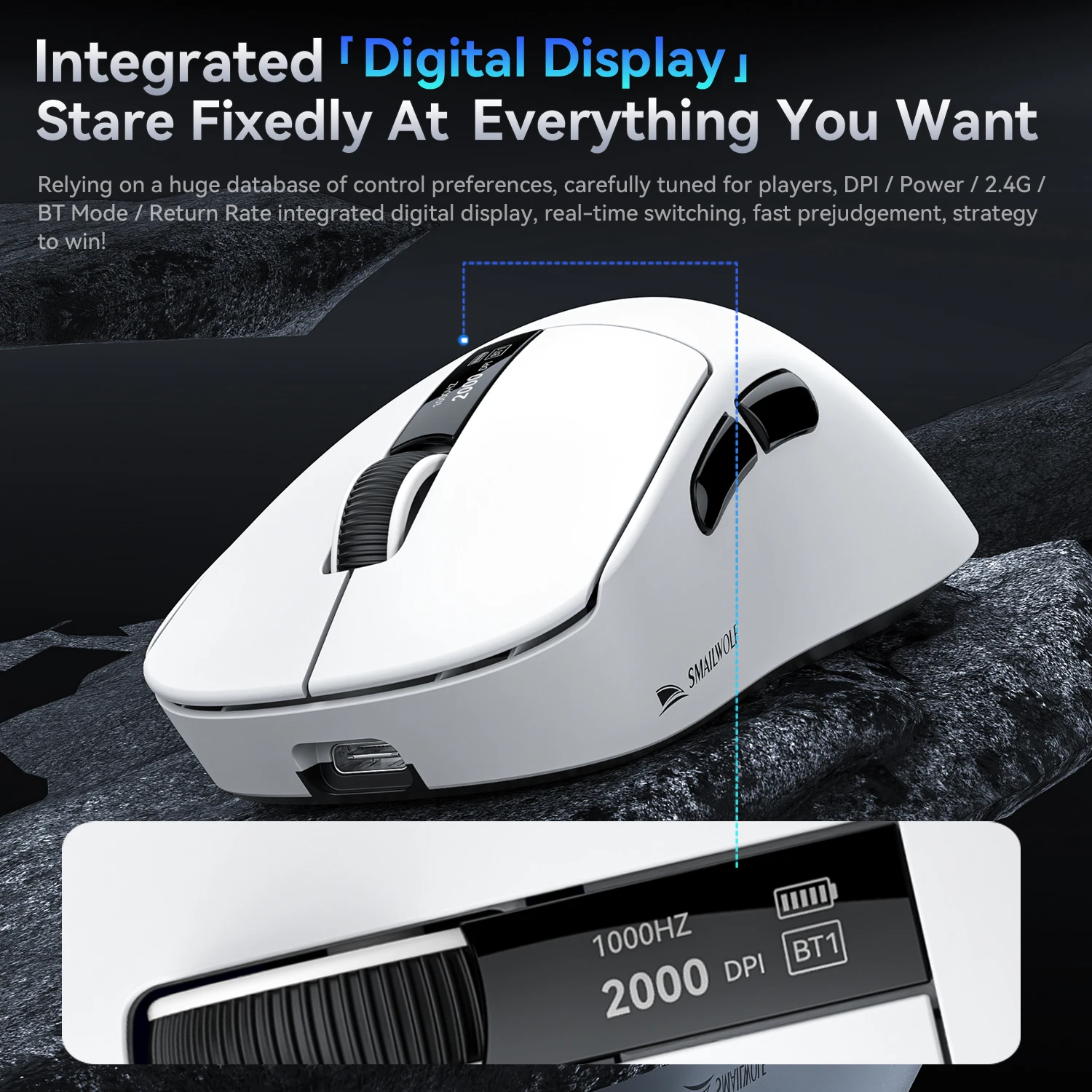 Wireless Gaming Mouse M6 Ergonomic Adjustable DPI Wired 2.4G/Bluetooth High Precision Rechargeable