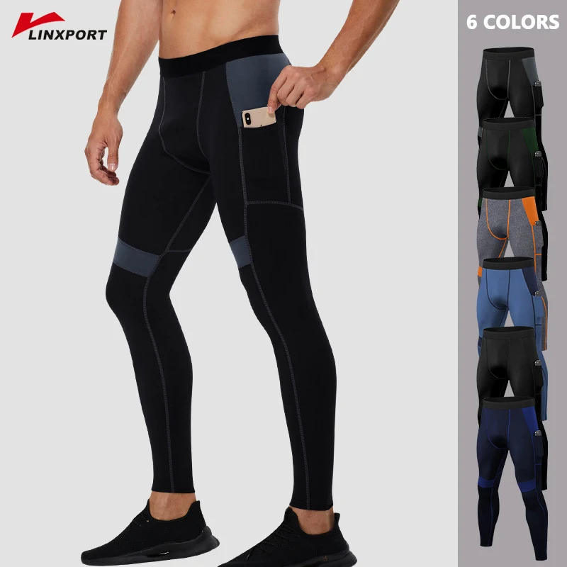 Men's Thermal Trousers with Pocket Breathable Underpants Fitness Leggings Marathon Tights Jogging Sweatpants Male Running Pants