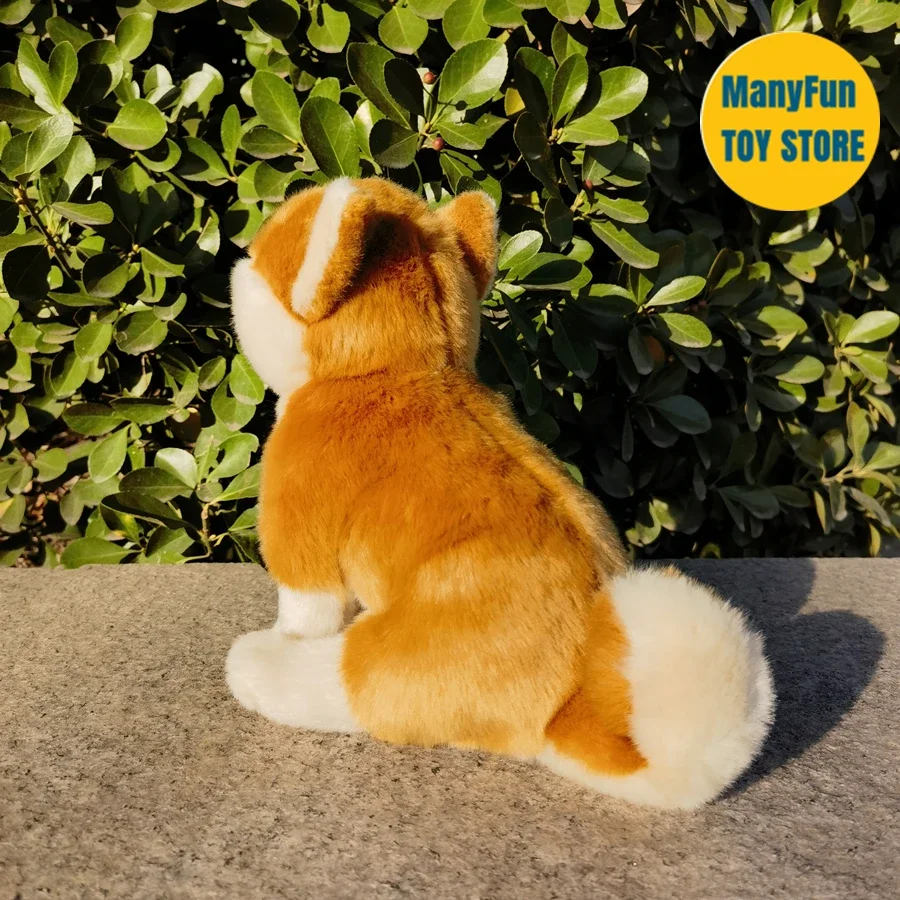 Shiba Inu 플러시 장난감 고 충실도 개 플러시 일본 아키타 개 Peluche 실물 같은 시뮬레이션 박제 동물 인형 카와이 장난감 아이