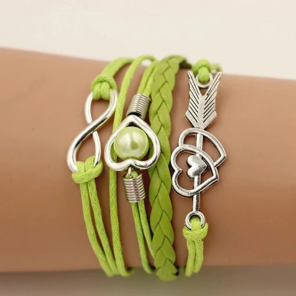 Leather Bracelets For Women SUMENG Brand Wrap Infinity Love Heart Pearl Friendship Antique Charm Bracelet