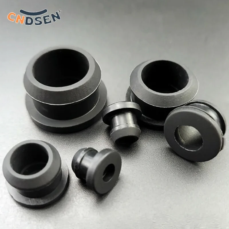 

Black Silicone Rubber Snap-on Grommet Hole Plugs End Caps Bung Wire Cable Protect Bush 4.5mm-30mm