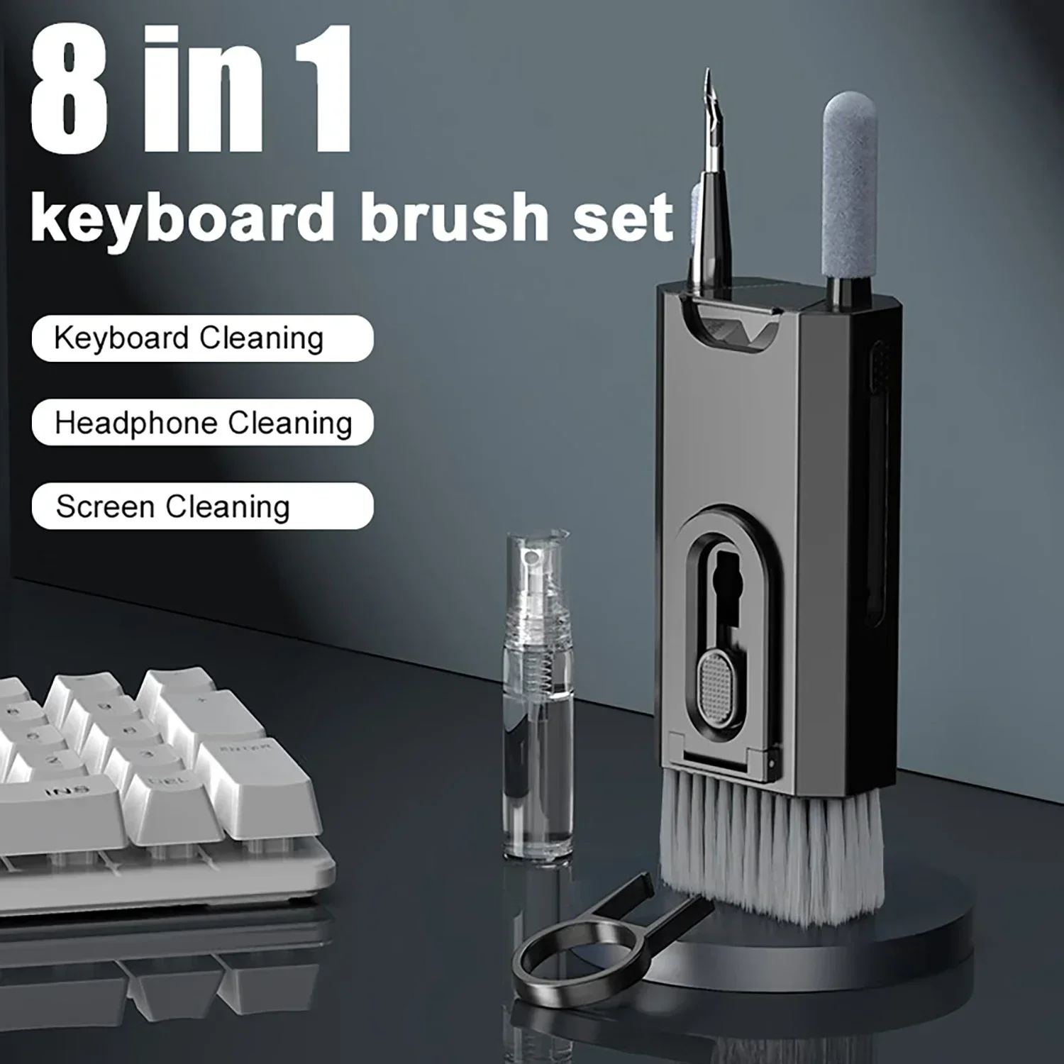 8In1ElectronicCleanerKitScreenCleanerMultifunctionalCleaningBrushforEarphoneKeyboard