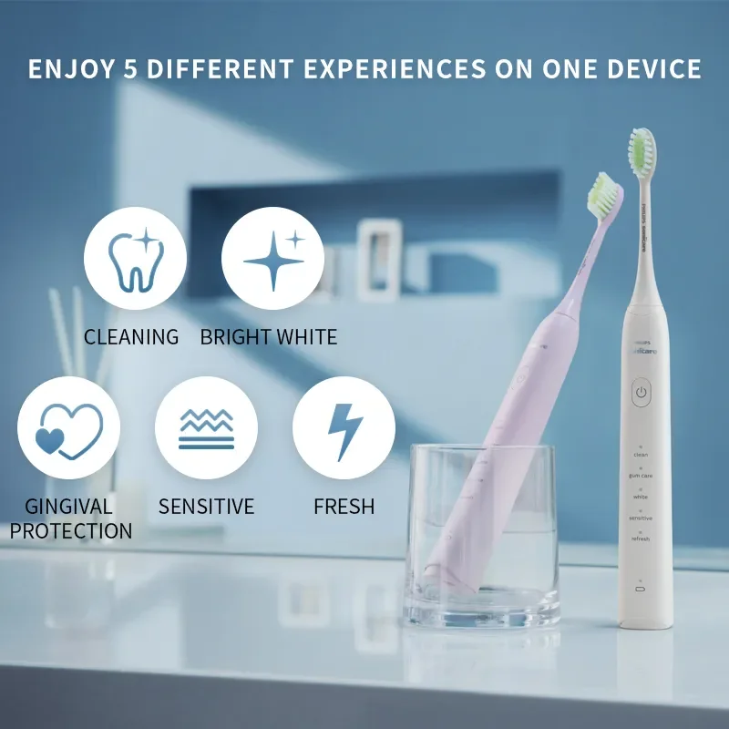 PHILIPS HX2471 Electric Toothbrush HX2033/02 USB Interface Adapted Brush Head Recommended Lovers Adult Sonic Toothbrush Machine - Image 3