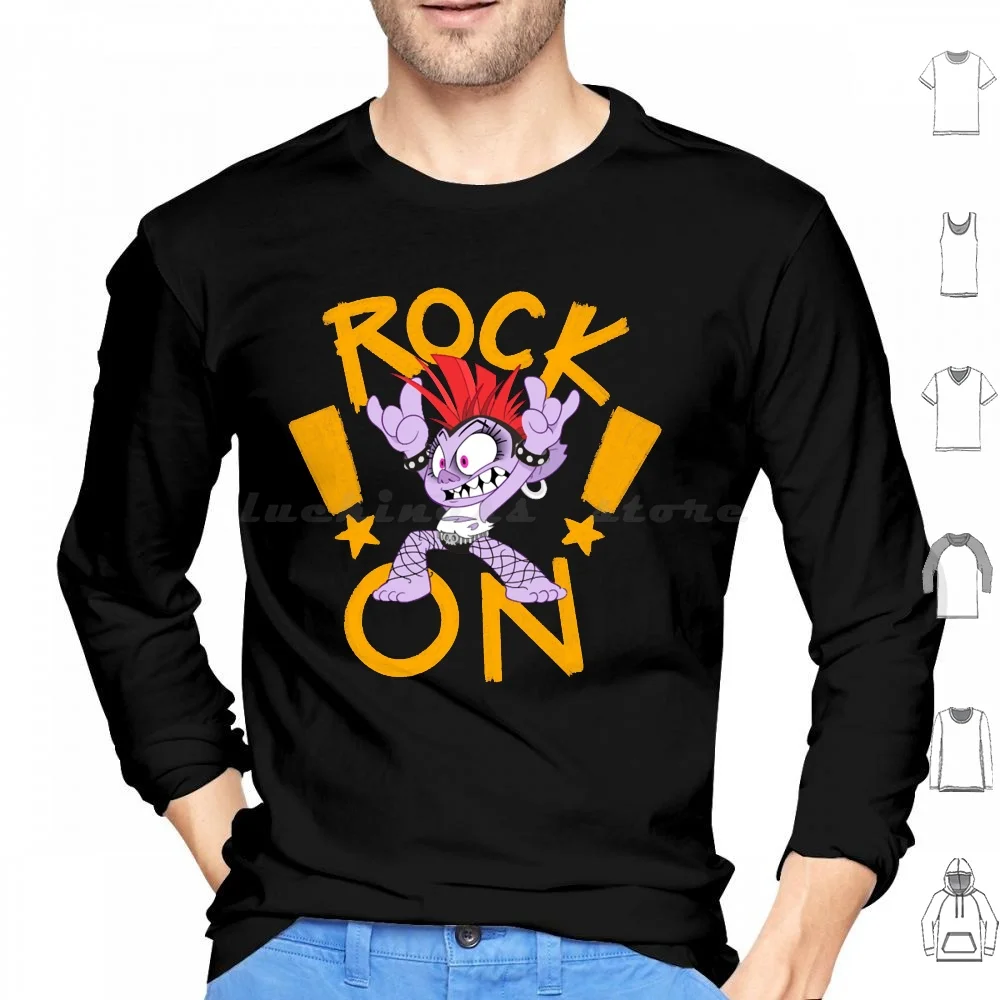 Rock On Barb!! Felpa Con Cappuccio In Cotone A Maniche Lunghe Trolls Cartoni Animati Dreamworks Dreamworks Animation Dreamworks Trolls And Roll