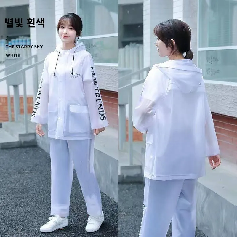성인용 전신 방수 PVC 남성용 야외 활동용 레인슈트 통기성 일체형 스타일 (폭우용)