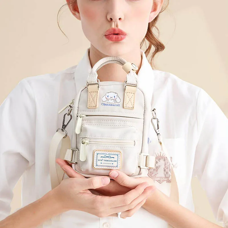 

Милая сумка через плечо Sanrio, милая аниме коричная сумка, новинка, креативная универсальная школьная сумка с карманами для смены, подарок на день рождения для девочек