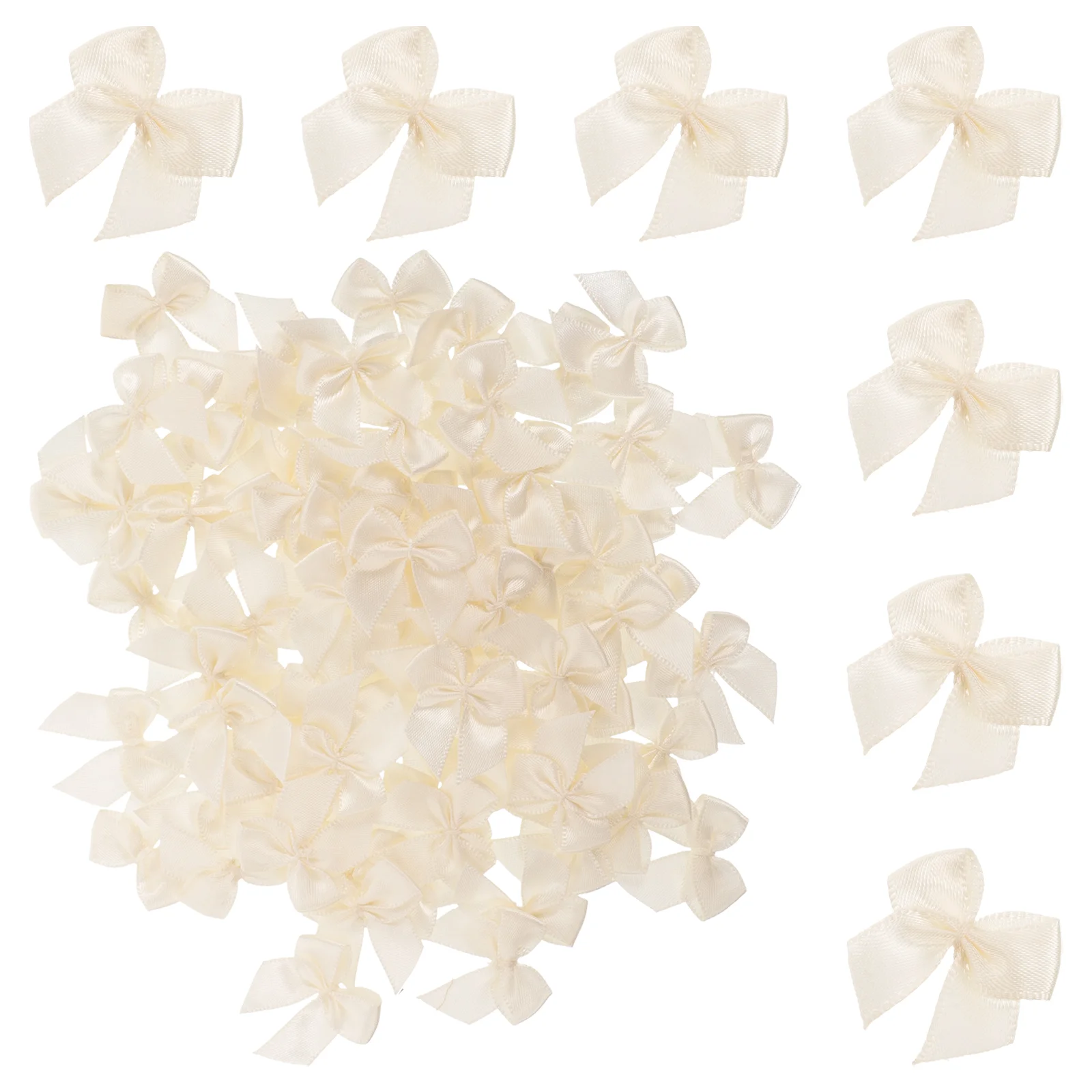 

200 Pcs Ribbon Bow Polyester Bows Charms for Crafts Hair Pin Decorative Knot Mini Fabric Accessories