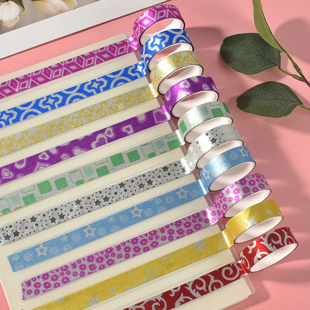 50 Rolls Random Design Glitter Washi Masking Tape Set Decorative Craft Tape Collection for DIY and Gift Wrapping 2