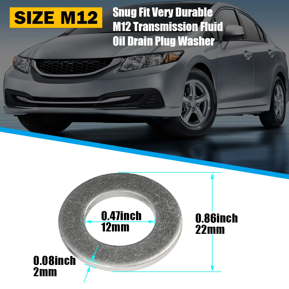 Oil Drain Plug Gasket 100PCS 94109-12000 Replacement for Acura MDX CL Honda Accord 12MM Oil Crush Washer Drain Plug
