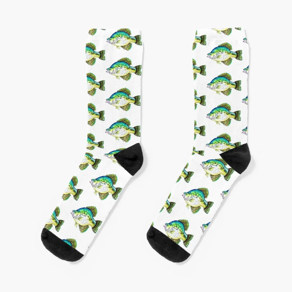 Colorful Crappie Socks luxe retro warm winter Socks Women's Men's
