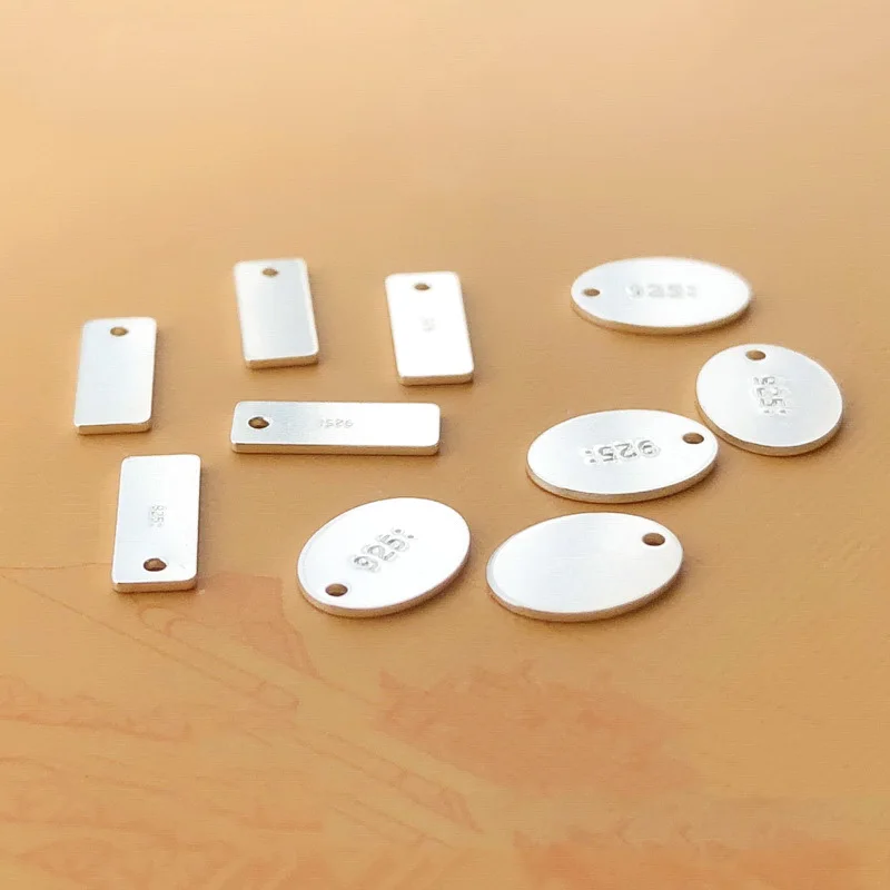 925 Sterling Silver Oval/Rectangle Quality Charm Silver Drop Pendant for Jewelry Making DIY Jewelry Accessories Jewelry Findings