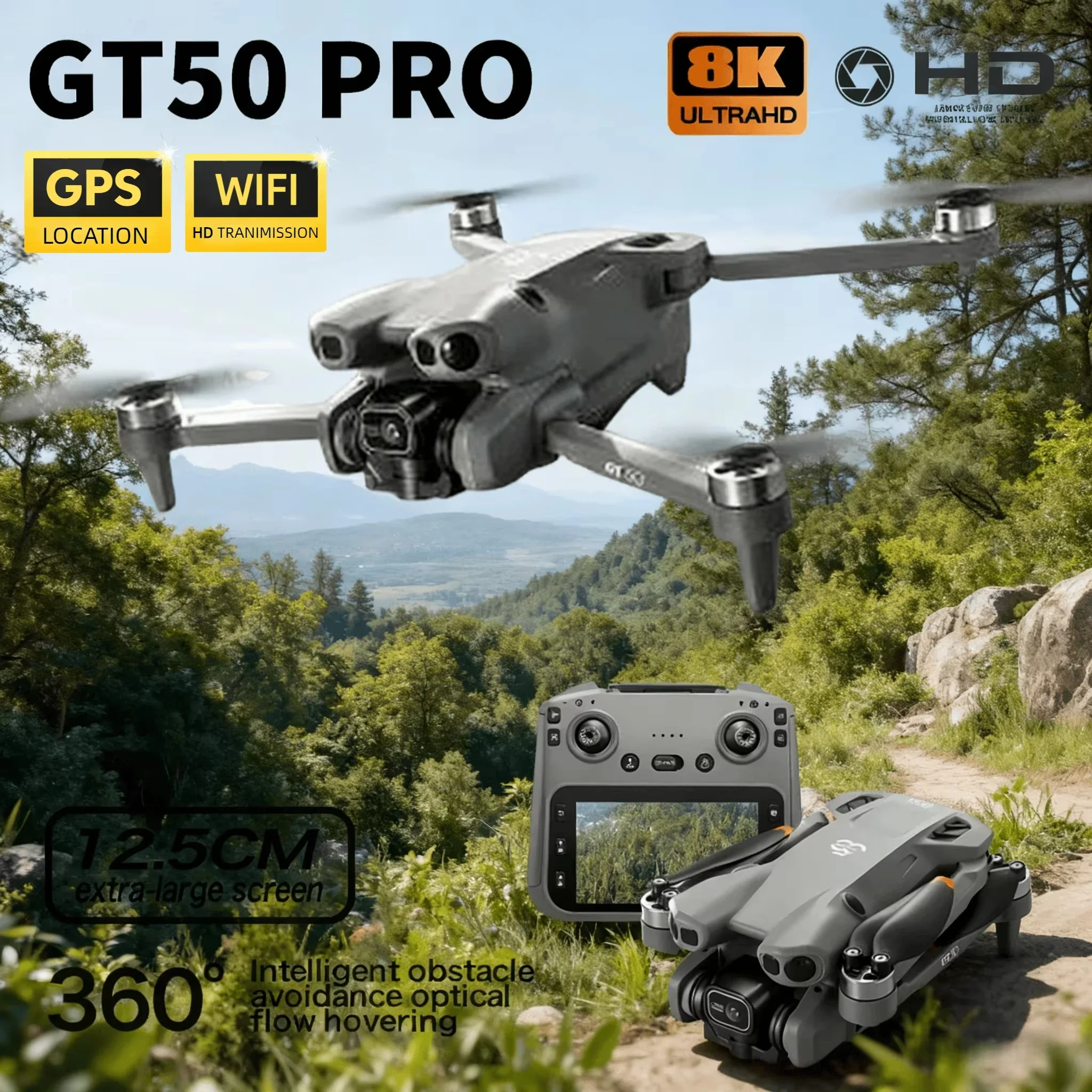 Mini Drone 8K HD Caméra Pliable WiFi FPV RC Quadricoptère Jouet pour Enfants