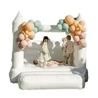 Iatable White Bounce With Blower PVC Bouncy House Castle For Kids Indoor Outdoor Wedding Birthday Party Celebrations