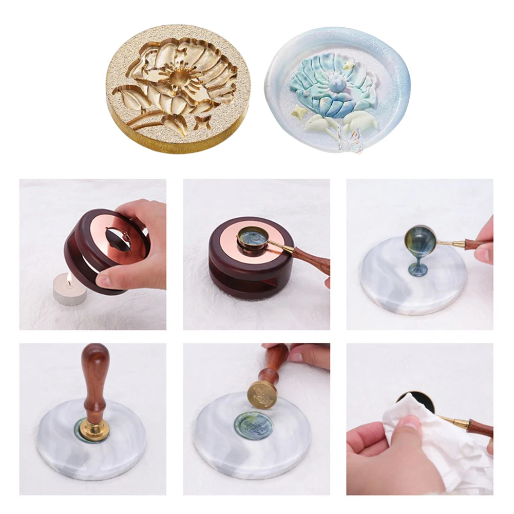 Wax Seal Stamp Oceans Series Copper Head Classic Vintage Enamel DIY Manual Account Invitation Envelope for Gift Scrapbooking
