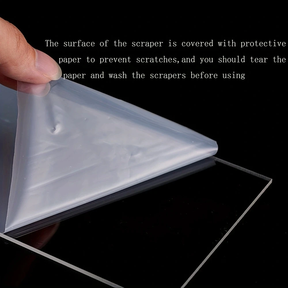 Description Picture 6 of item1Pcs Acrylic Cake Scraper Transparent Spatulas for Easy Decorating Cleaning Rectangular Home Baker Baking Tool Kitchen Accessory