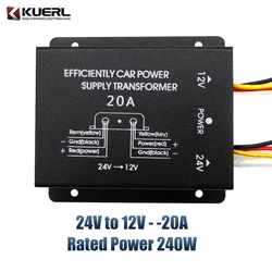 High - Efficiency 24V to 12V DC - DC Voltage Converter Power Supply Adapter - 12V (20A)