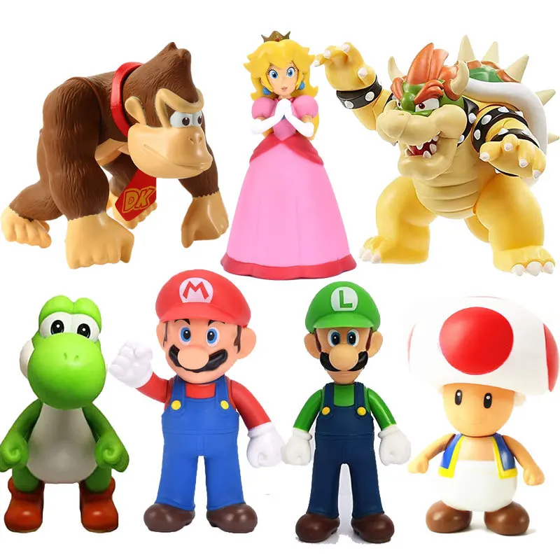 Game Super Mario Bros Plush Doll Model Anime Figures Toy Luigi Yoshi Bowser  Wario Donkey Kong Kids Toys Birthday Christmas Gifts - AliExpress