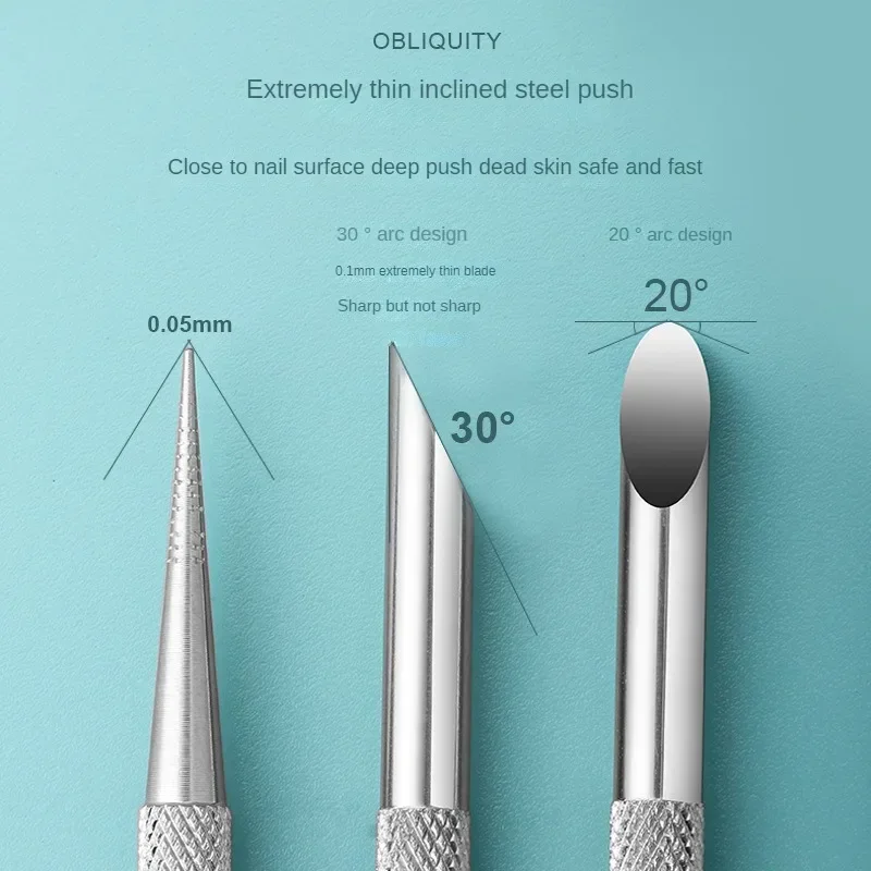 1/4Pc In Acciaio Inox Doppia Testa Spingipelle Per Manicure 2023 - Foto 2