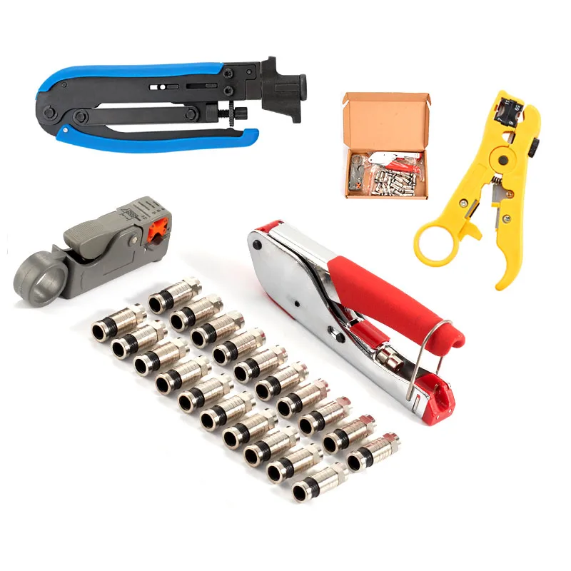 

B50 новый многофункциональный инструмент для снятия изоляции плоскогубцы для зачистки коаксиального кабеля зажим холодного отжима RG59 RG6 набор инструментов для обжима кабеля ТВ набор инструментов