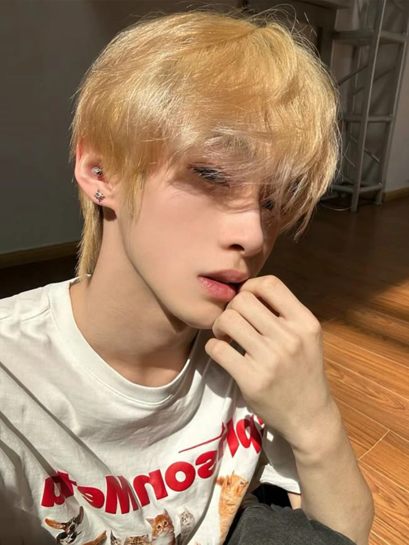 Synthetic Straight Anime Hair Wig for Men with Bangs