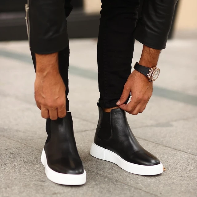 Black Leather Men Sports Shoes  Men Genuine Leather Sneakers - Sail-lakers  Black - Aliexpress