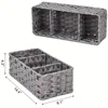 Rectangular rattan storage baskets, shallow wicker decorative baskets sold in bulk, and hand-woven nesting bread baskets. 3