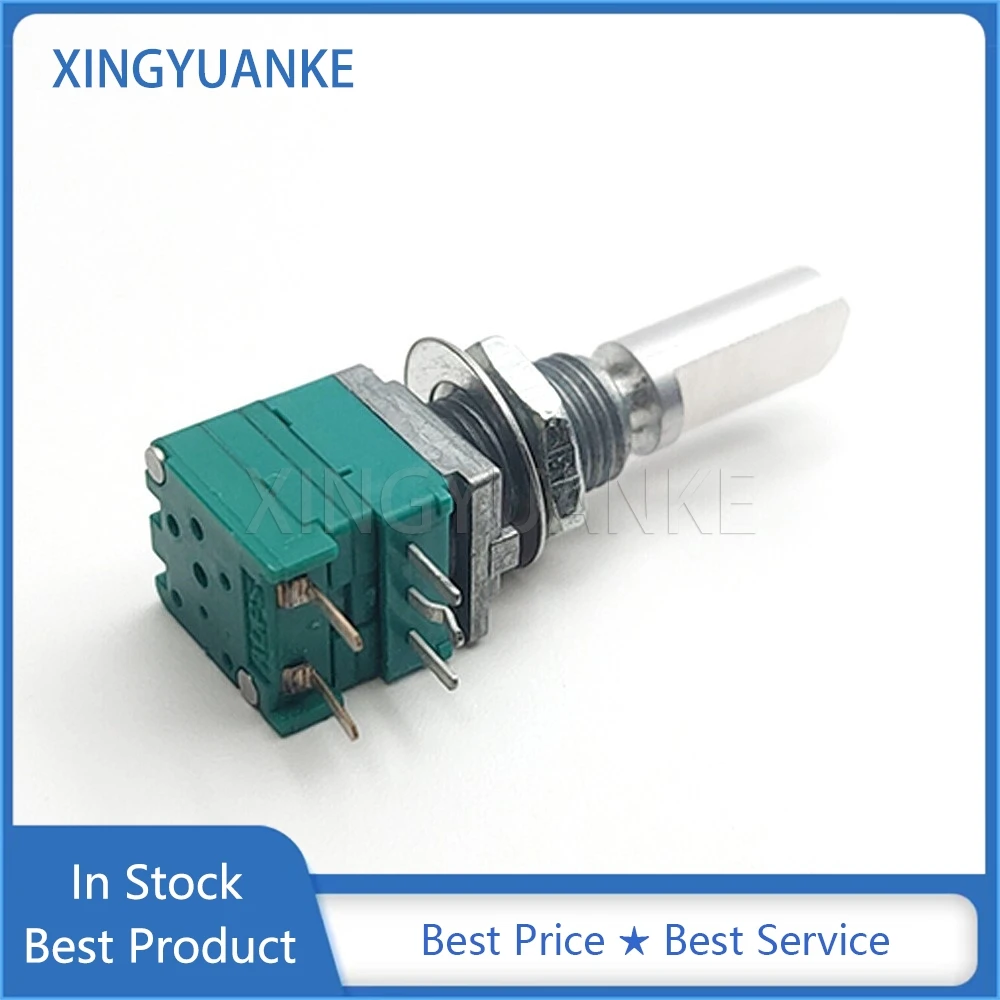 1PCS RK097 Type Single With Push Switch A10K 103A Power Amplifier Audio Volume Precision Potentiometer 5-Pin D Shaft Length 25mm