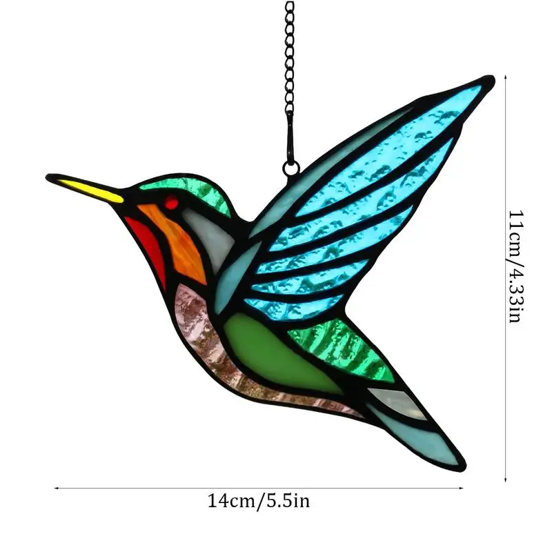 Hummingbird Suncatcher Stained Hummingbird Window Decor Stained Birds Window Decorations Bird Suncatcher
