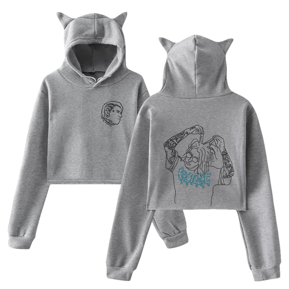 Ronnie Radke Hoodie Sweatshirts Crop top Hoodie Pullovers Printing Singer for Girls Cat Ear Youth Streetwear Clothes