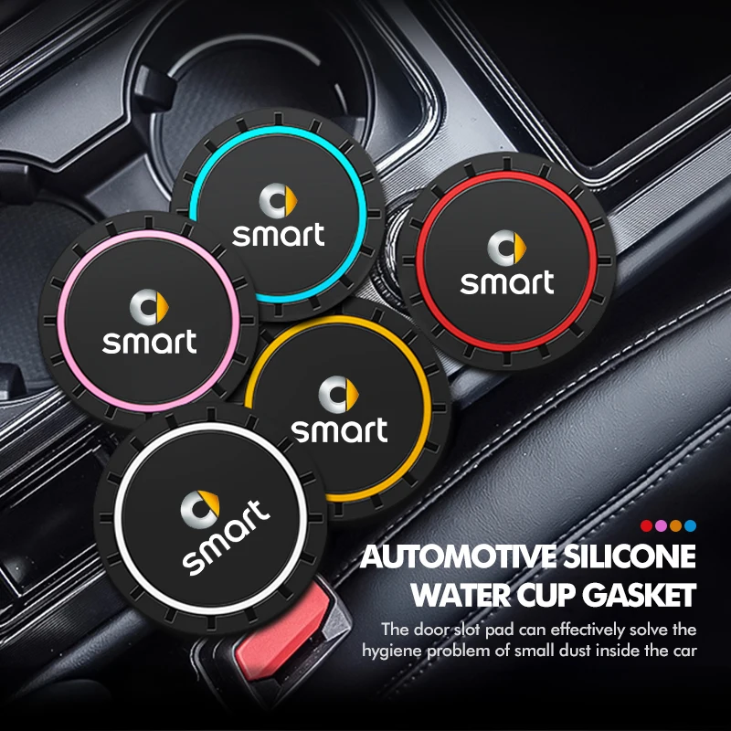 Car Cup Holder Coaster Non-Slip Anti-Dust Mat Accessories For Smart Fortwo Forfour 451 453 450 452 454 Roadster Coupe