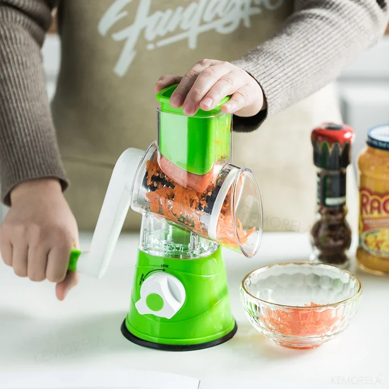 3 in 1 Multifunctional Vegetable Cutter Kitchen Tool Rotary Grating Slicing Shredder Hand-cranked Potato Shredded Kichen Tools