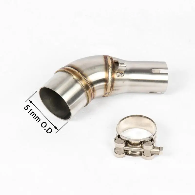 51MM For YAMAHA YZF R3 2015-2023 R25 2014-2023 Motorcycle Exhaust Mid Pipe Muffler Connect Tube With DB Killer Stainles Steel - Image 4