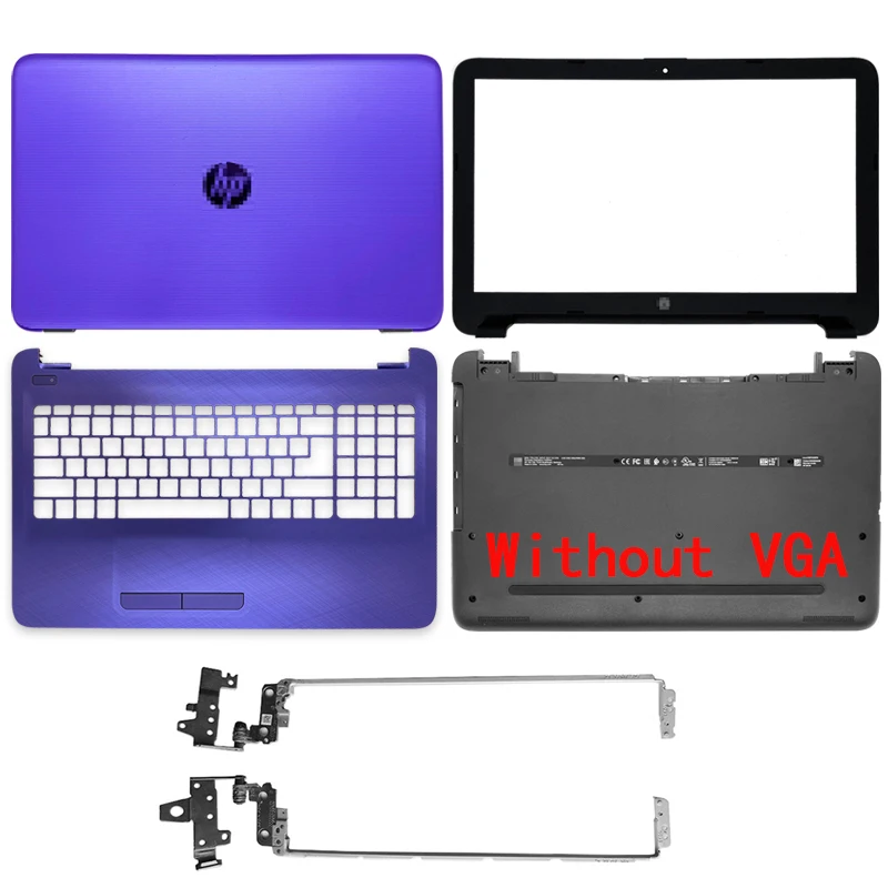 New For Hp 250 255 256 G4 15-Ac 15-Af Laptop Lcd Back Cover/Front Bezel/ Hinges/Palmrest/Bottom Case Rear Lid Top Case Purple