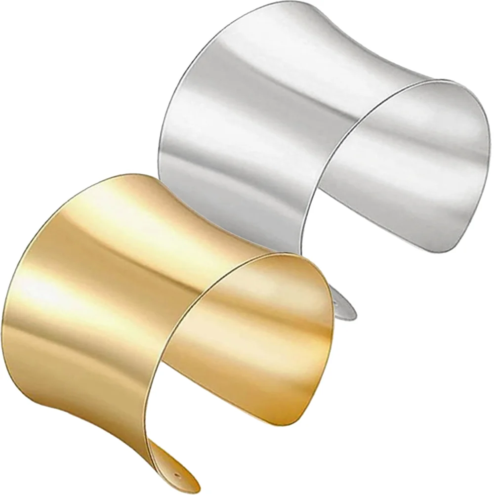 

Wristband Charms Bracelets Metal Gold Bangles Womens Trendy for Cuff Woman Wide