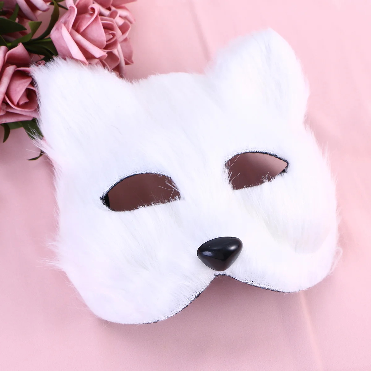 Halloween Plush Mask Therian Furry Mask Wolf Mask Half Face Animal Mask Halloween Masquerade Mask Realistic Cat Mask Costume