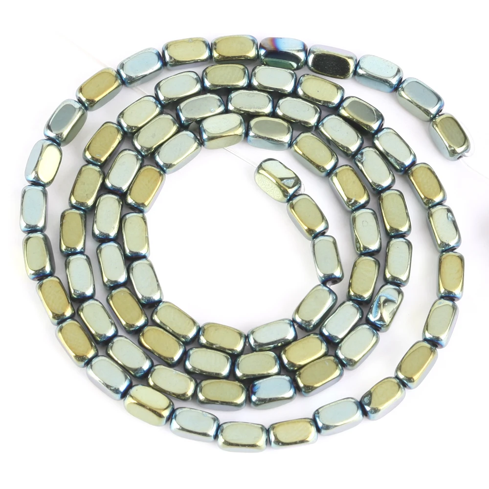 3x5mm Bunte Überzug Filet Rechteck Gold Farbe Hämatit Naturstein Lose Spacer Perlen für Schmuck Machen DIY armband – Detail 10