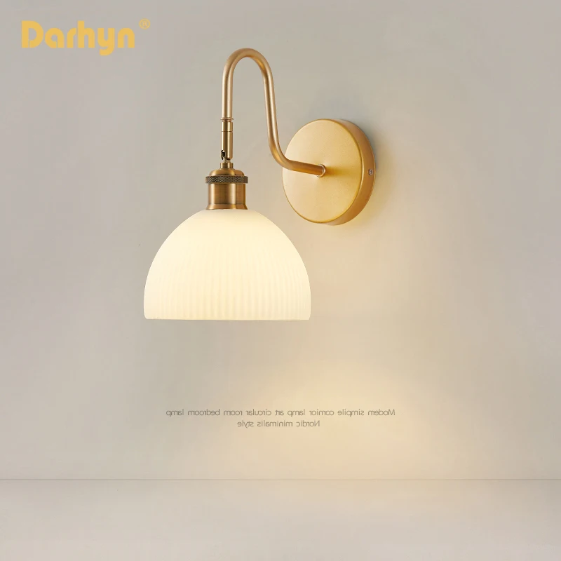 

Nordic Modern Wall Lamp Beside Pull China Switch Bathroom Mirror Stair Light Copper LED Wall Sconce Luminaria AC110v 220v