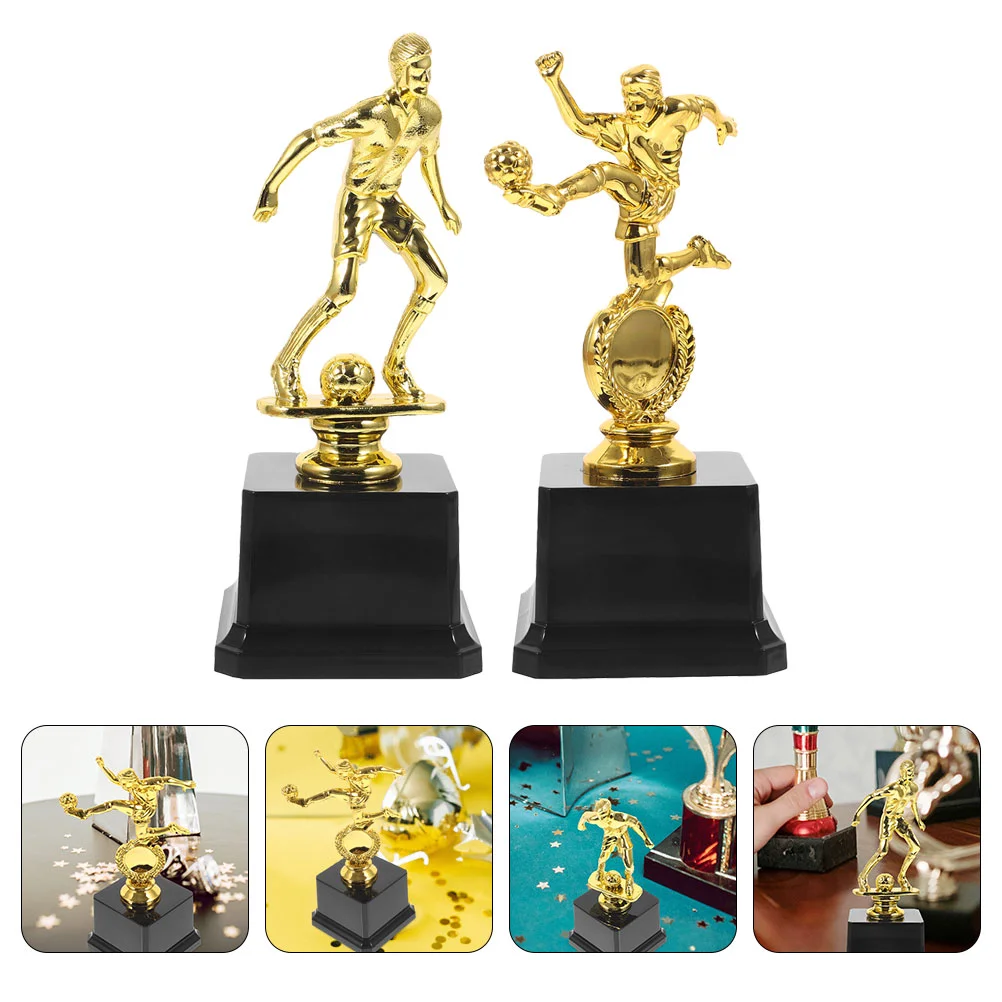 2Pcs Football Trophies Awards School Competition Plastic Mini Trophy Cups Sports Souvenirs Gifts Kids Sports Awards